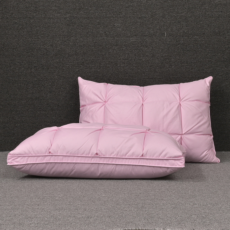 80 Three-layer Down Pillow Bread Type 95% White Goose Down Pillow Adult Single Five-star Hotel Duvet Cover White