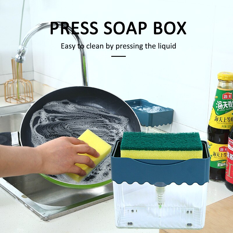 Pump Soap Dispenser And Sponge Caddy For Dish Soap And Sponge Clean Bathroom Fixture Dispensador For Bathroom Kitchen