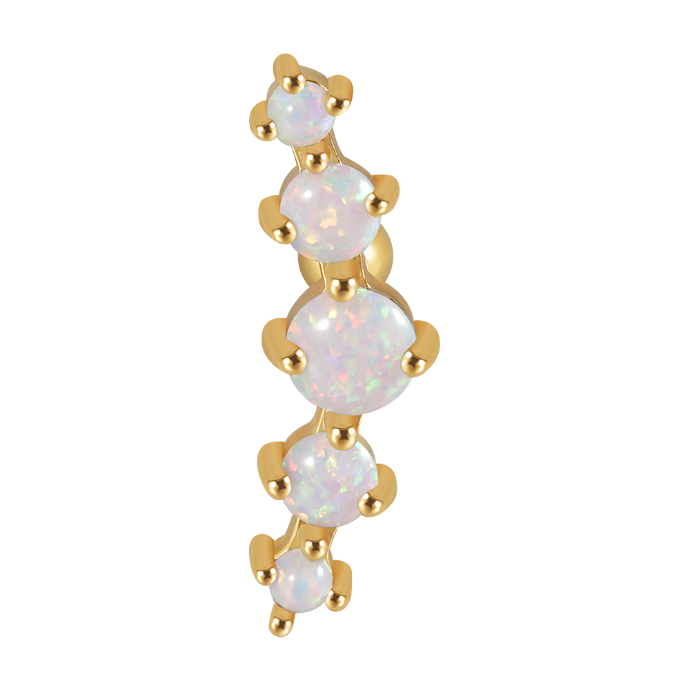 1 Stuk Chirurgisch Staal Opaal Oor Tragus Kraakbeen Stud Helix Piercing Schroef Bal Kwab Oorbellen Barbell Sieraden: Antique Bronze Plated