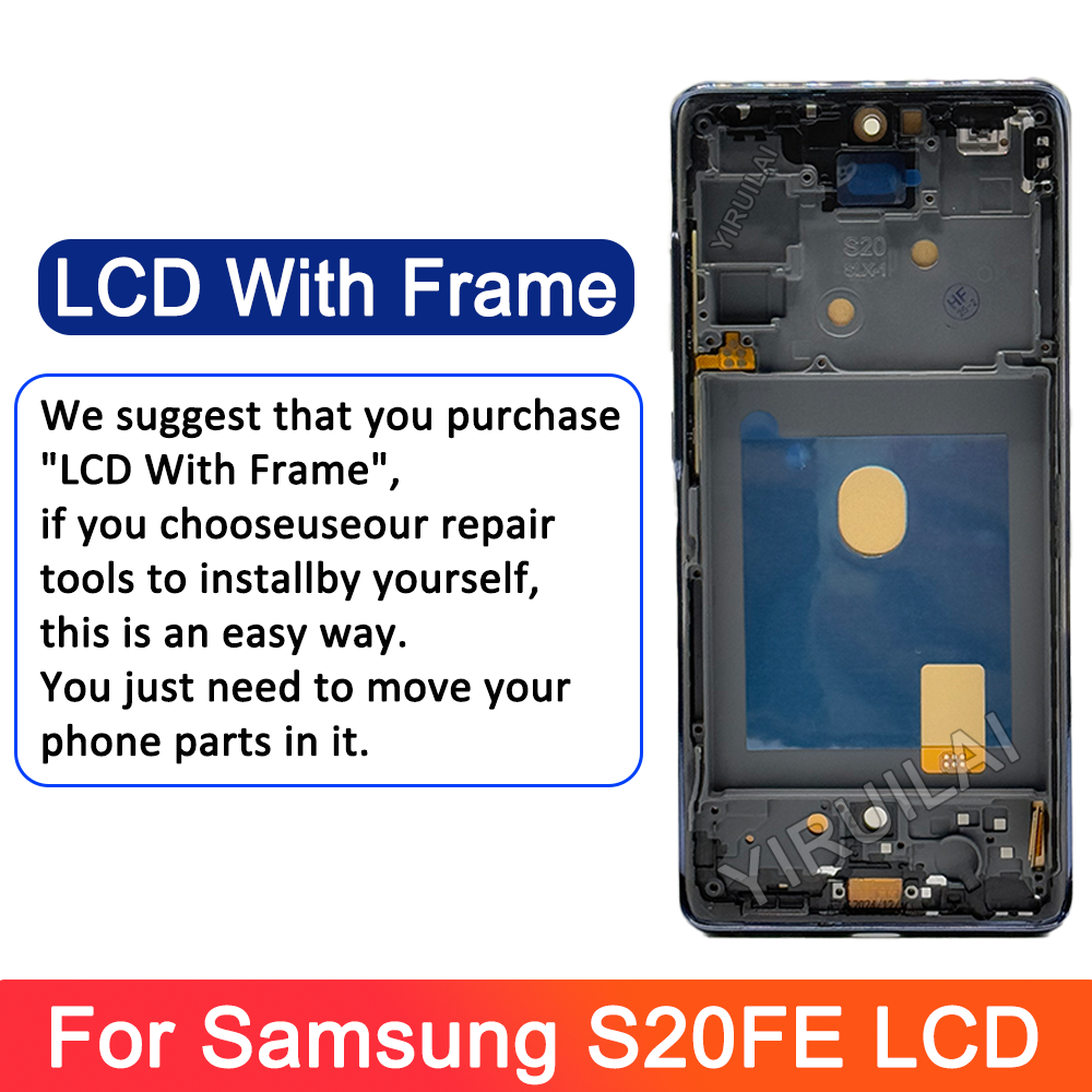 Écran Tactile TFT LCD de Remplacement avec Châssis, pour Samsung Galaxy S20 FE G781B