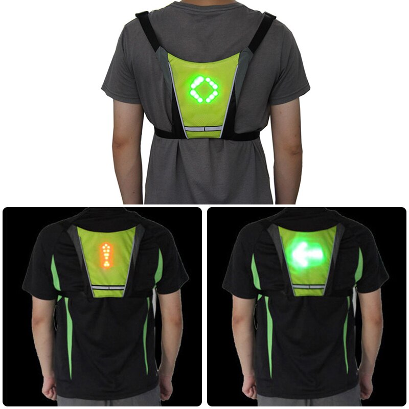 Bike Bicycle Cycling LED Wireless Turn Signnal Light Vest Bag Backpack For Night Warning Riding