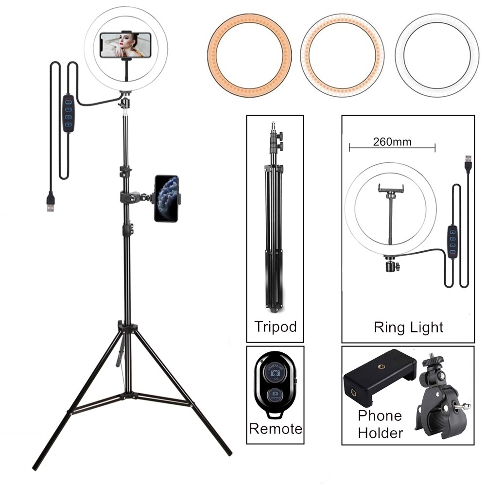 Licht Ring Lamp Led Statief Voor Mobiele Met Licht Draagbare Selfie Ring Met Statief Voor De Mobiele Telefoon Hoops Maken-Up Video &#39;S