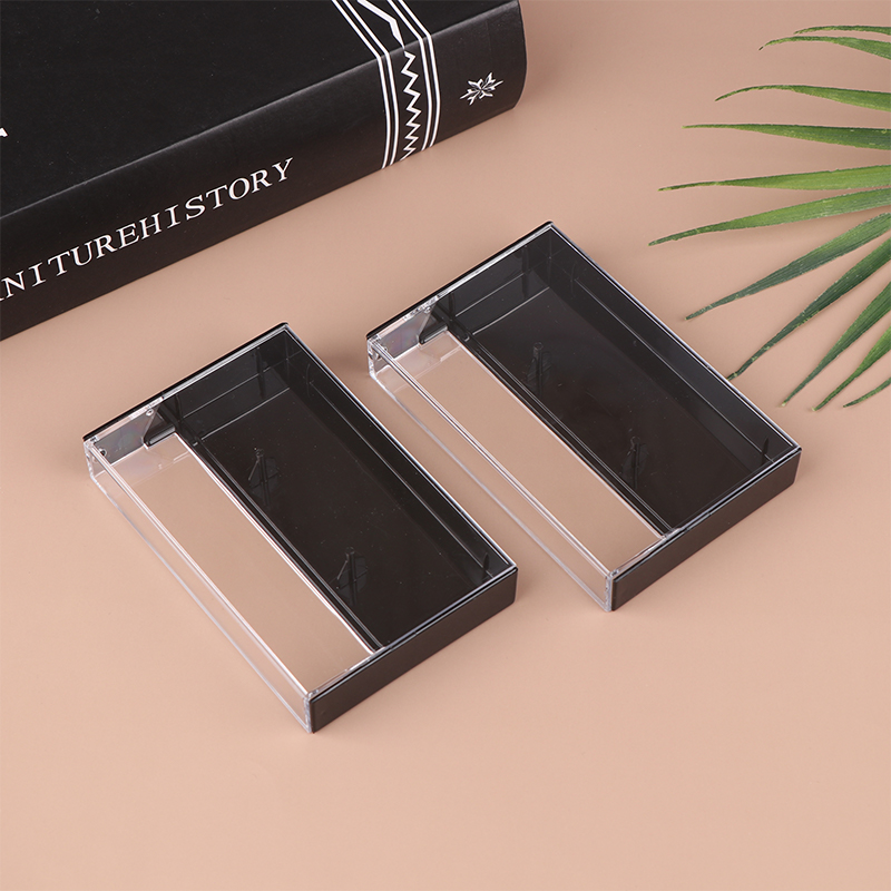2PCS Recording Blank Cassette Tape Storage Cassette Case Radio Cassette 90 Cassette Box Storage Box: Light Grey