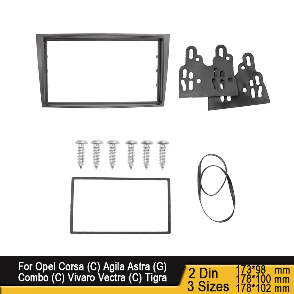 Car Radio Fascia Double 2 Din for Opel Corsa (C) Agila Astra (G) Combo (C) Vivaro Vectra (C) Tigra Omega (B) Dash Kit Frame