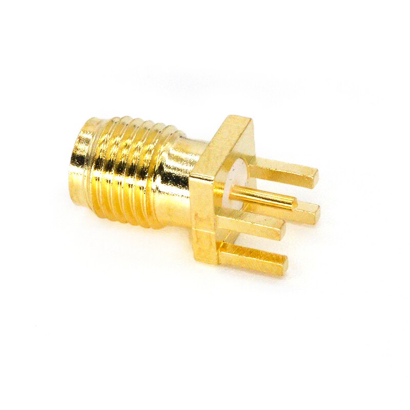 10 Uds 1,6mm SMA clavija soldadura hembra tuerca borde PCB Clip montaje recto oro plateado RF conector soldadura de receptáculo