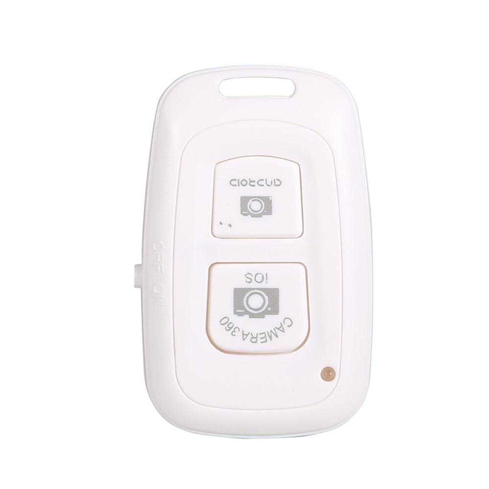 Mini obturateur à distance Bluetooth pour téléphone, monopode, perche à Selfie, retardateur, télécommande pour IOS et Android: WHITE