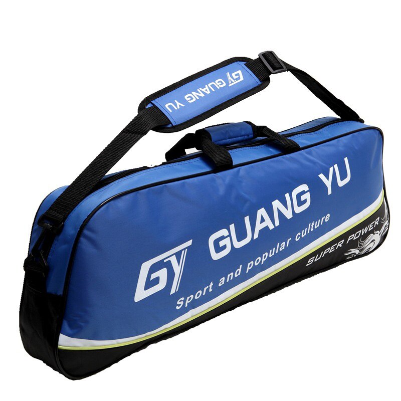 Vandtæt badminton ketcher taske nylon sport tasker til tennis squash kan rumme 1-3 stk ketsjere padel gymbag håndtaske: Blå