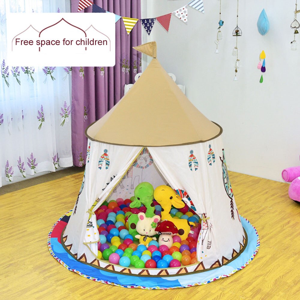 La Tenda del capretto Casa Portatile Principessa Castello Presente Pieghevole Appendere la Bandiera Dei Bambini Teepee Tenda Tenda del Gioco Di Compleanno Regalo Di Natale