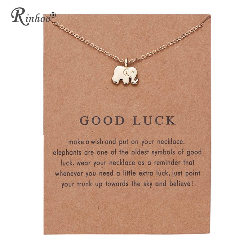 Rinhoo Animal Olifant Bloem Goud Kleur Hanger Kettingen Sleutelbeen Kettingen Ketting Mode Ketting Vrouwen Vintage Sieraden