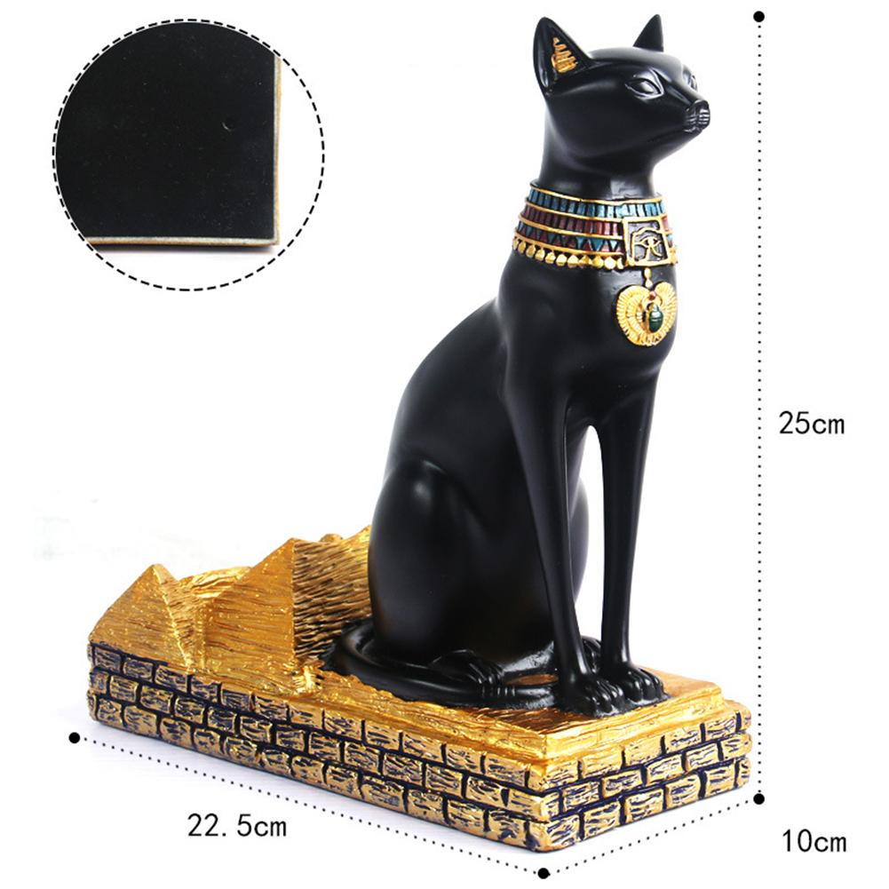 Egyptische Kat God Wijnrek Zwarte Kat Retro Wijnrek Hars Ambachten Woonkamer Decoratie Oude Egyptische God Fles Rack
