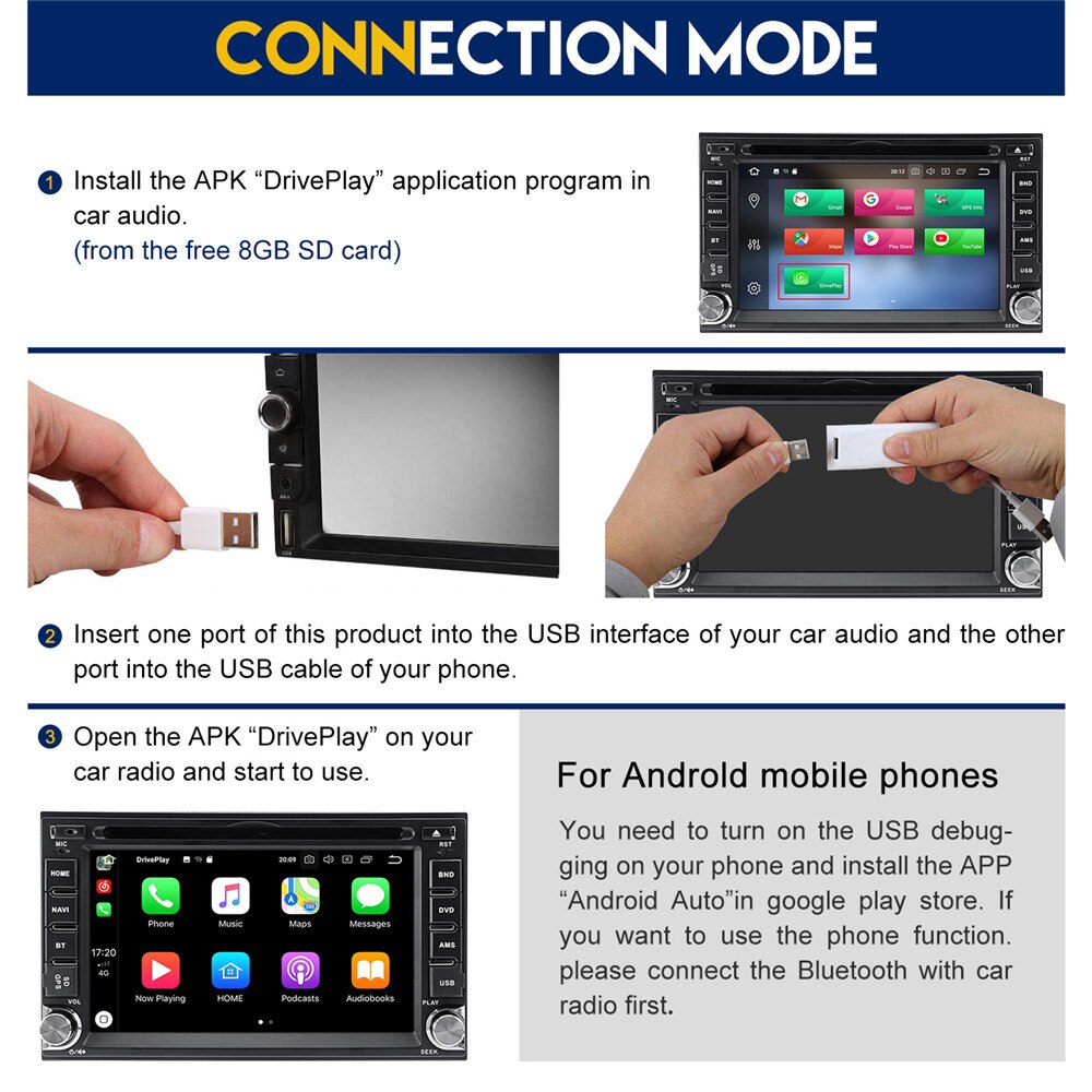 ZWNAV – Dongle Carplay USB pour Apple Android, Carplay, unité centrale de navigation de voiture, avec commande d&#39;écran tactile, Plug and play