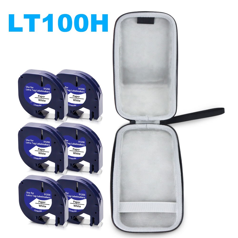 Storage Box DYMO LT100H LT 100H Labeling Machine Case with 6PK Label Tape for Dymo Letratag 12267 91201 91202 91203 91204 91205: 1 Case 6 91200