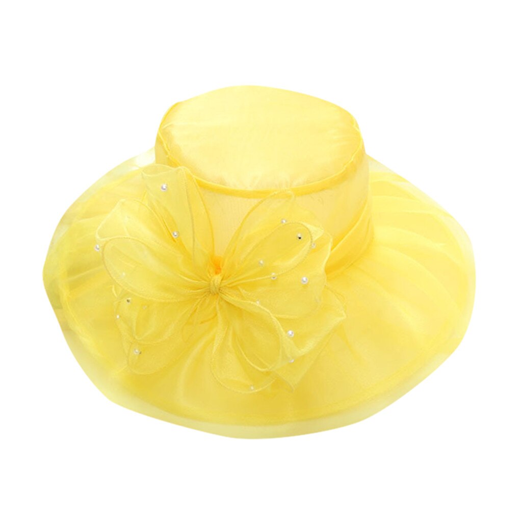 Women's Church Kentucky Daily Cap Fascinator Bridal Tea Party Wedding Hat: Yellow 