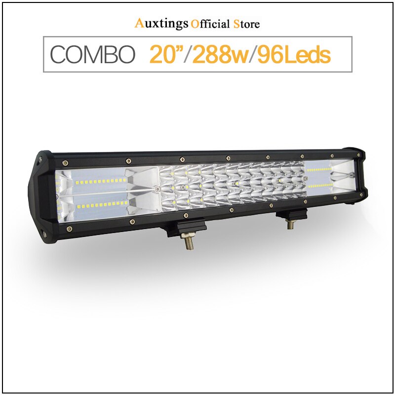 AUXTINGS Barre Lumineuse LED 132,1 Cm 675W Triple Rangée 7D - Combo Spot Inondation 12V-24V 6000K Pour 4x4, ATV, UTV Offroad