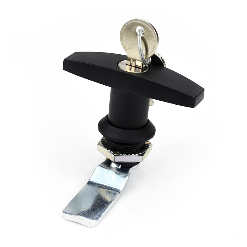 Håndtakslås bakfeste t-lås i sinklegering verktøykasse garasjeport t-lås industriell skaplås til tilhenger campingvogn kalesje