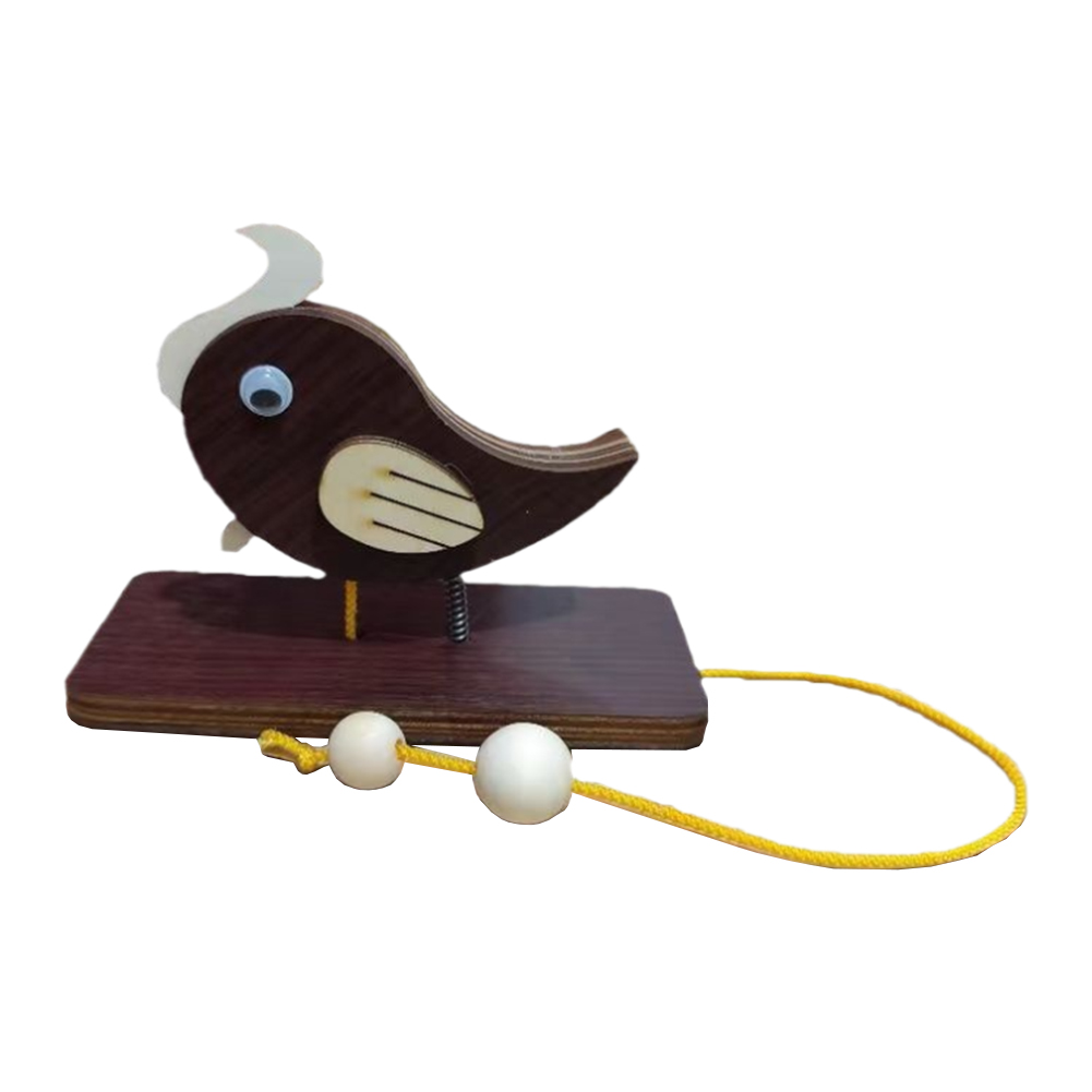 Campana de puerta de pájaro carpintero de madera con cuerda de tracción Manual, aldaba de pájaro carpintero, timbre de Animal hecho a mano , bricolaje, decoración artística del hogar: Rojo