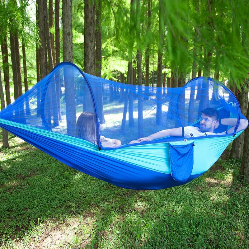 Parachute Doek Automatische Quick-Opening Tent-Type Outdoor Camping Klamboe Hangmat, Lichtgewicht Nylon Parachute Hangmat