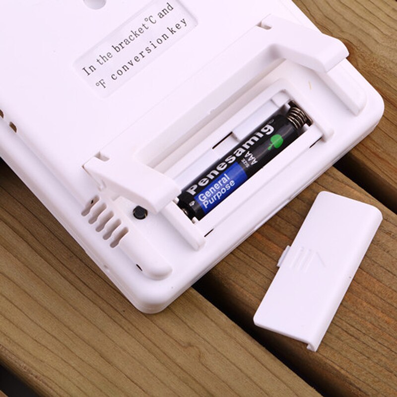 UCHEER 1pc Indoor electronic thermometer alarm clock large screen hygrometer without battery measuring tool