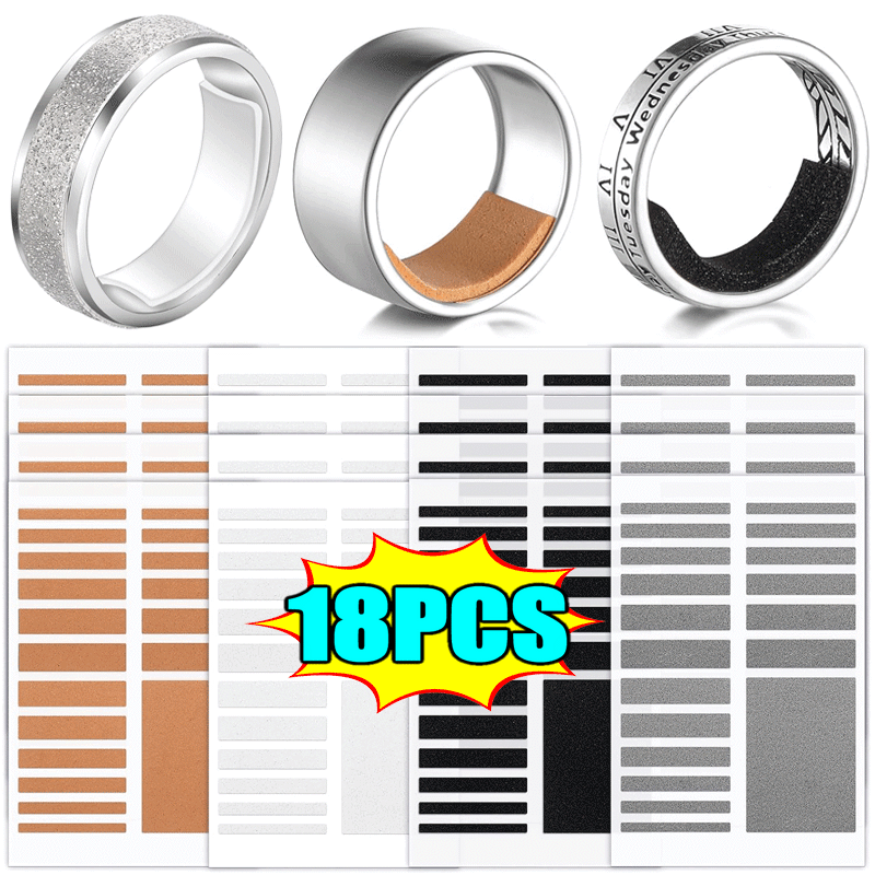 18 stk. transparent ring indvendig størrelse til store ringe anti-tab usynlig ring fast strammer reducer resizing sticker