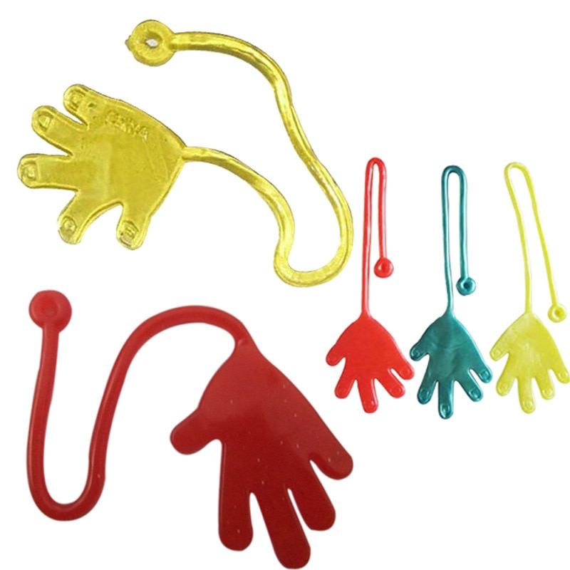 5 pcs Leuke Sticky Handen Willekeurige Kleur Gags Funny Novelty Gadget Bananasplit Jelly Stick Slap Squishy Speelgoed Voor Kinderen