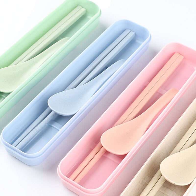 Tableware Storage Box Spoon Storage Box Chopsticks Box Straw Box Household Supplies Solid Color Nordic Style Portable