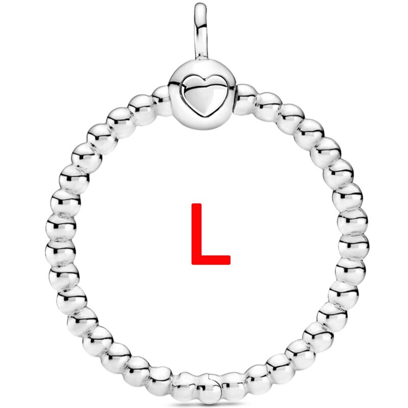 Abalorio de plata esterlina 925, accesorio con forma de corazón, pequeño, mediano, grande, corona con cuentas O colgante, compatible con pulsera Popular, joyería artesanal: 12