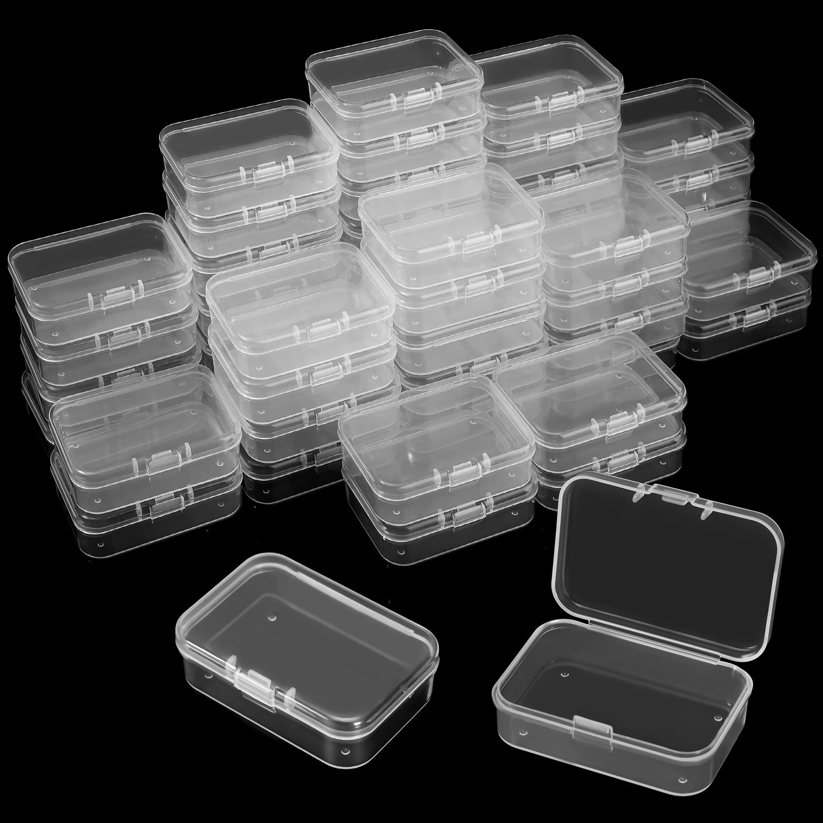 Caja de almacenamiento de PP, Mini contenedor de caja de plástico transparente, caja de embalaje rectangular cuadrada para joyería, cuentas, artículos pequeños, 5 uds./10 Uds.