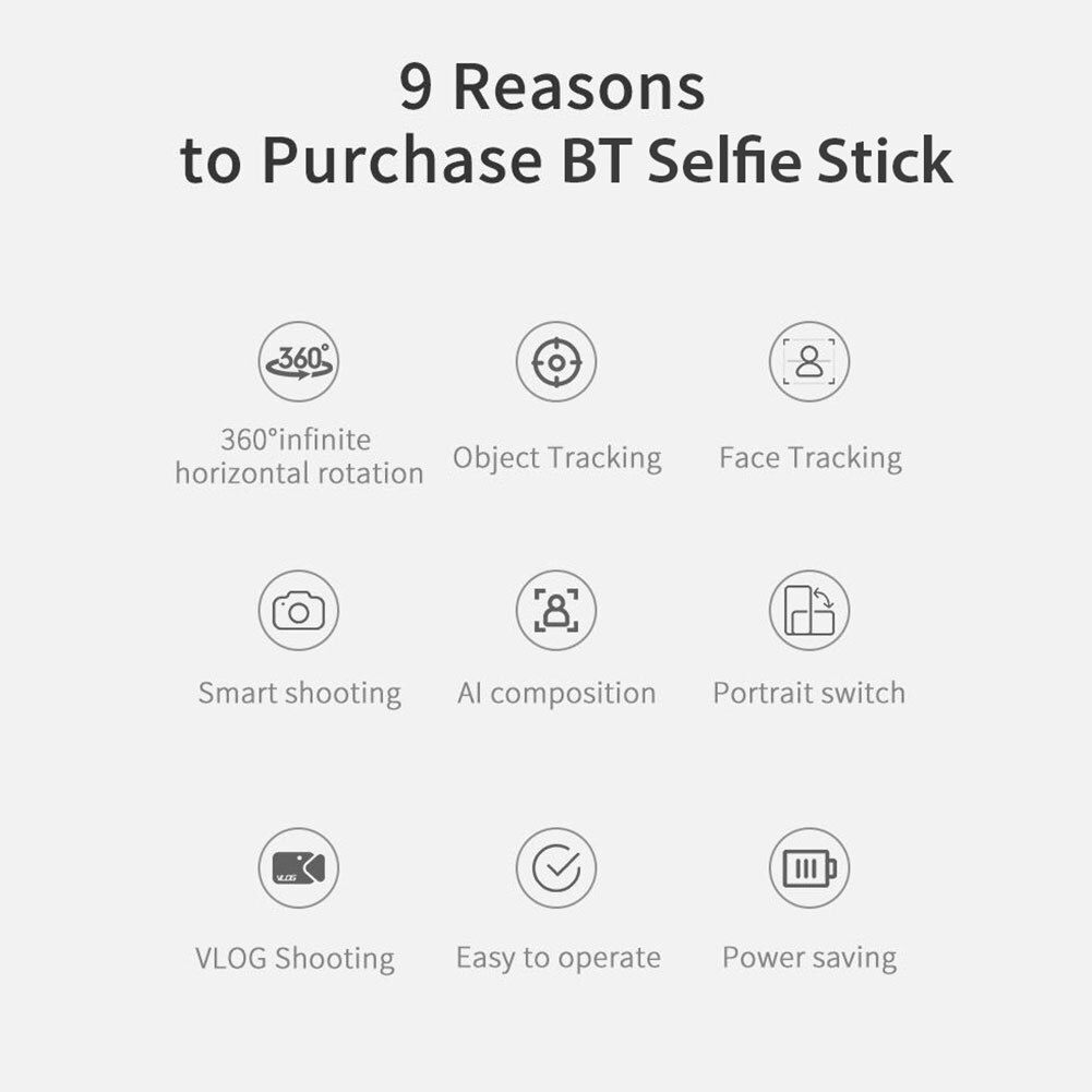 360 Rotation Face Tracking Selfie Stick Tripod All-In-One Object Tracking Holder Camera Gimbal For Photo Vlog Live Video Record