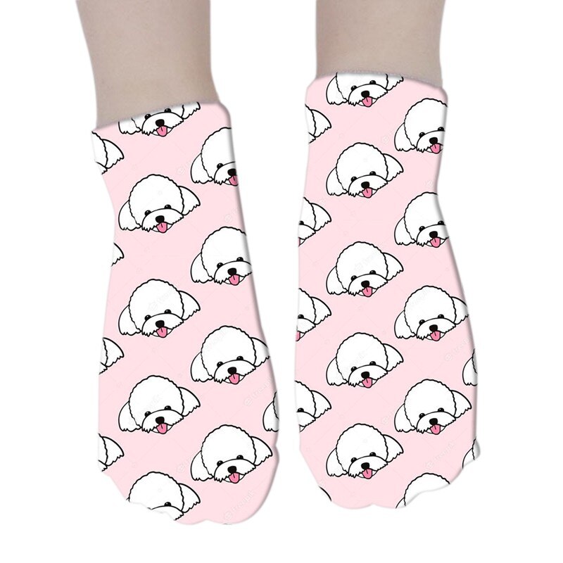 Cute Crew Cartoon Socks Women Animals Alpaca Patterned Socks Happy Korea Harajuku Kawaii Socks For