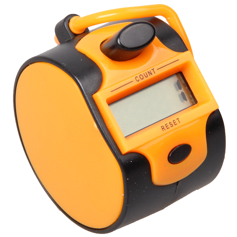Digitaler Hand zähler 5-stellige Nummer manuelle Presse Clicker LED Hintergrund beleuchtung Rekorder mit Fingerring für Stückwerk: Orange