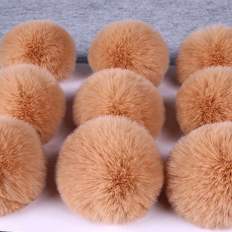 8Cm Diy Winter Zachte Pluizige Rex Konijnenbont Pom Pom Kunstmatige Harige Bal Voor Tassen Mutsen Cap Pompom Accessoires