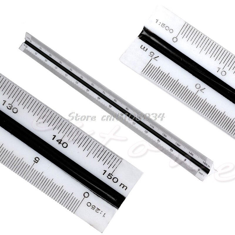 300mm 1:150 1:200 1:250 Triangular Metric Scale Ruler For Engineer Multicolor S08