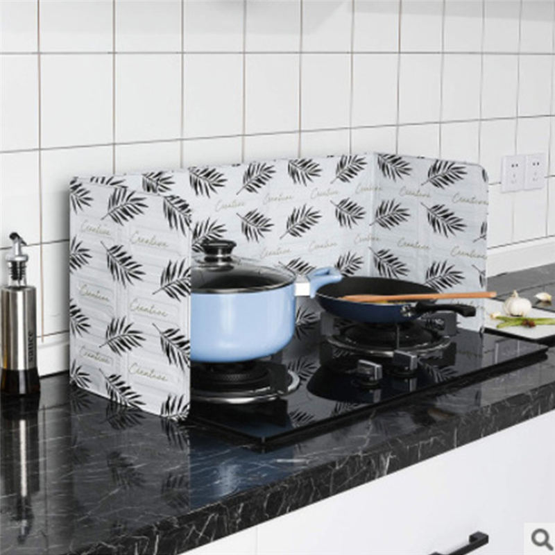 Feuille d'aluminium bloc d'huile barrière d'huile cuisinière Anti-éclaboussures huile déflecteur isolation thermique cuisine ustensiles de protection blanc noir