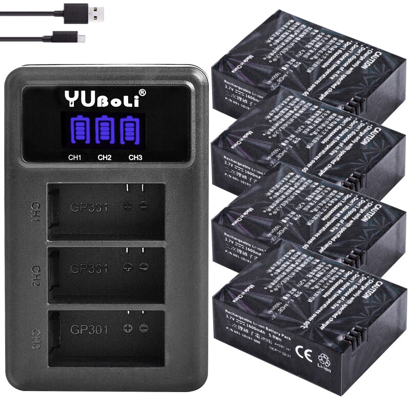 Batterie pour gopro Hero 3 3 +, édition noire, argent blanc, accessoires de caméra HD