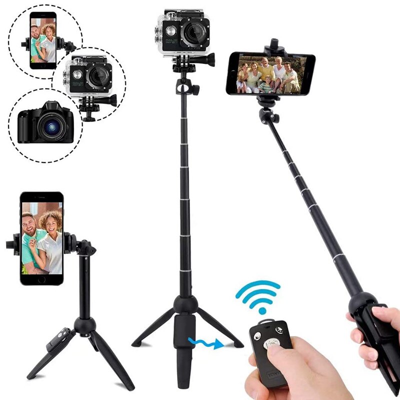 Palo de Selfie extensible para teléfono móvil, monopié de trípode DSLR compatible con Bluetooth, para IPhone 11 Pro Max, Smartphone