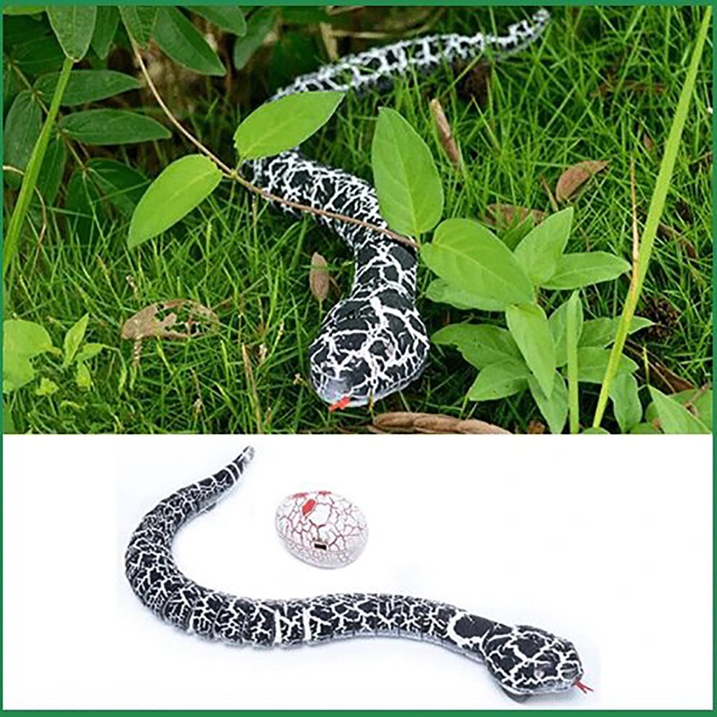 16 inches Realistic Rechargeable Remote Control RC Snake Toy with Egg-Shaped Infrared Controller,Terrifying Mischief Toys
