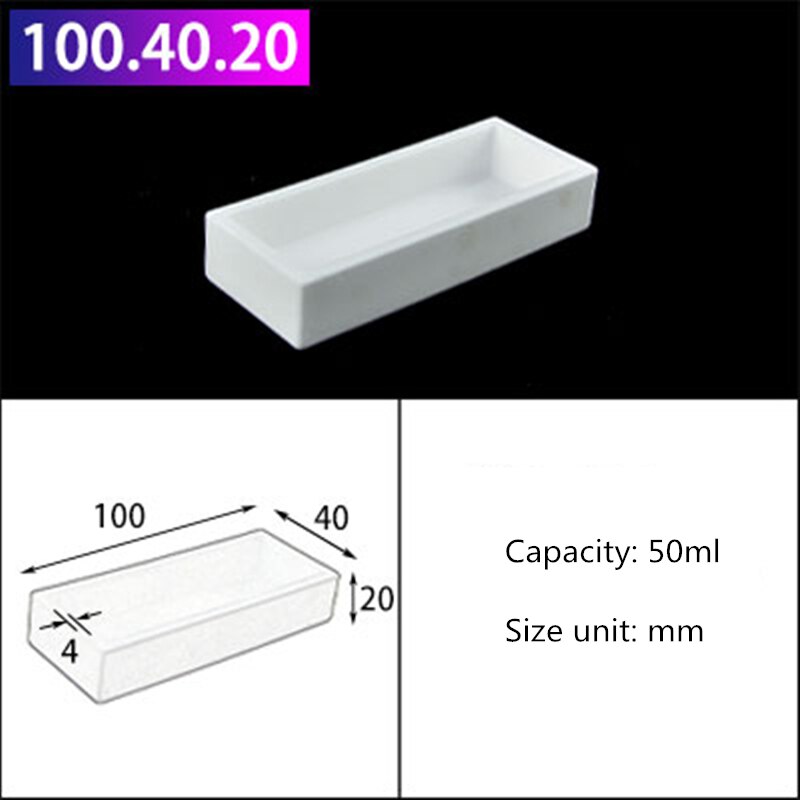 99%Al2O3 High Purity Square Alumina Ceramic Boat Corundum Crucible/ Sintered Crucible High temperature resistance 1600℃: 50ml