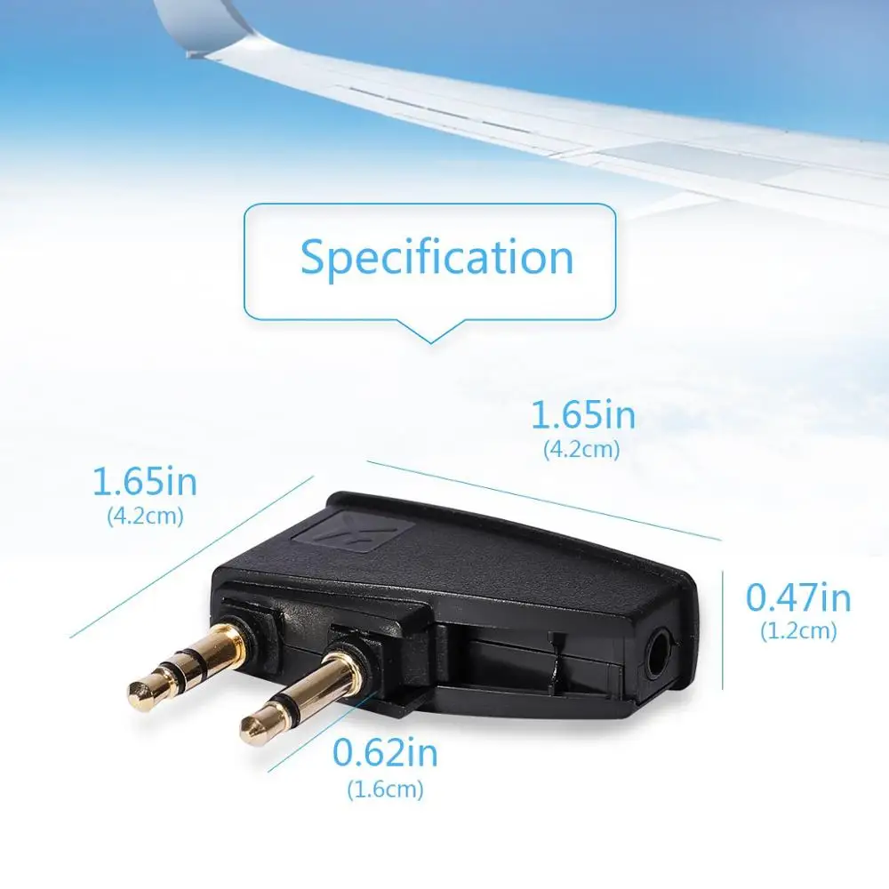 Flugzeug-Fluggesellschaft-Flug-Stereo-Adapter 3,5 mm für Bose 700 QC45 QC35 QC3 QC25 QC20 QC2 QC15 OE2 OE2I AE2 AE2I AE2W Kopfhörer