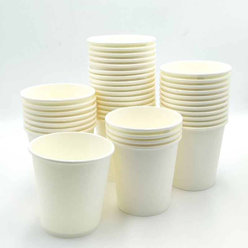 22 Stuks Wit Papier Cups Kraftpapier Cup-Koffie Cups Wegwerp Papier Kopje Melk Kopje Thee Huishouden Drinken feestartikelen 7Oz: White