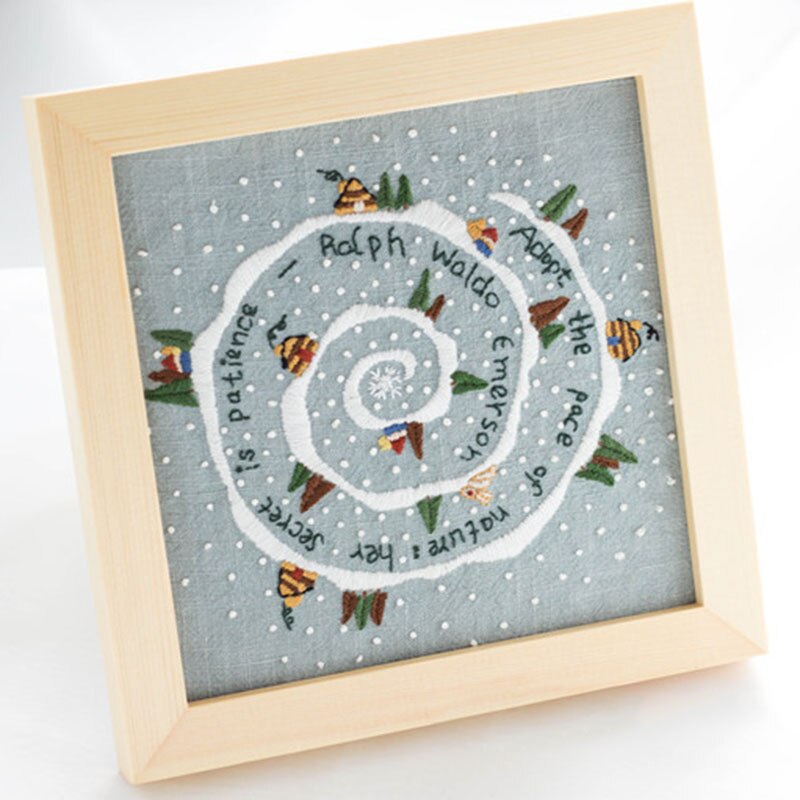 Diy broderi starter kit fortrykt håndarbejde plante mønster farve tråde til håndlavet tue 88