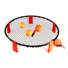 Outdoor Team Sports Beach Volleyball Spike Ball Game Set Spikeball Lawn Fitness Equipment With 3 Balls Volleyball Net: Orange