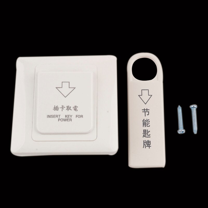 86x86mm Hotel Magnetic Card electric Switch 220V/25A push button Insert Key electrical power control socket