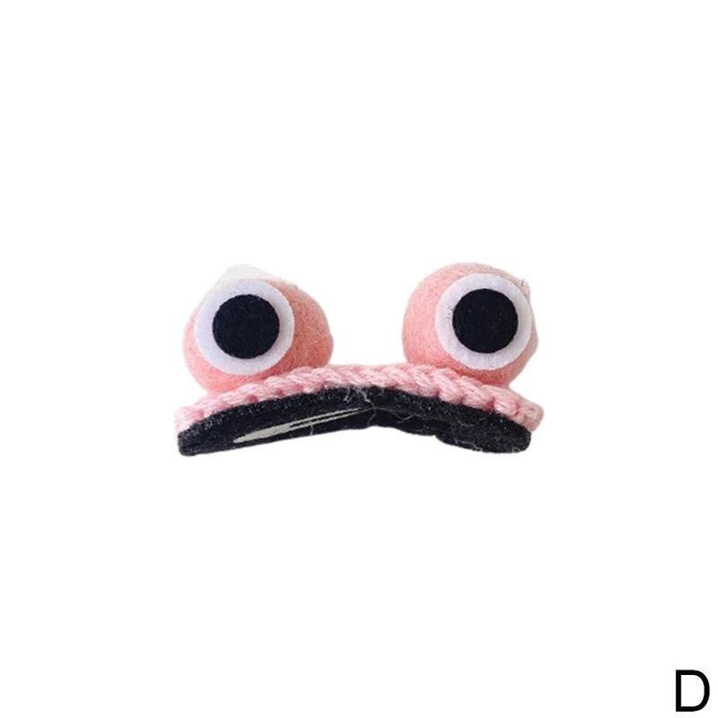 1 pcs Hairpin Frog Eyes Hairpin for Women Bangs Broken Hair Side Clip Sweet Fun Trend Hair Accessories: pink