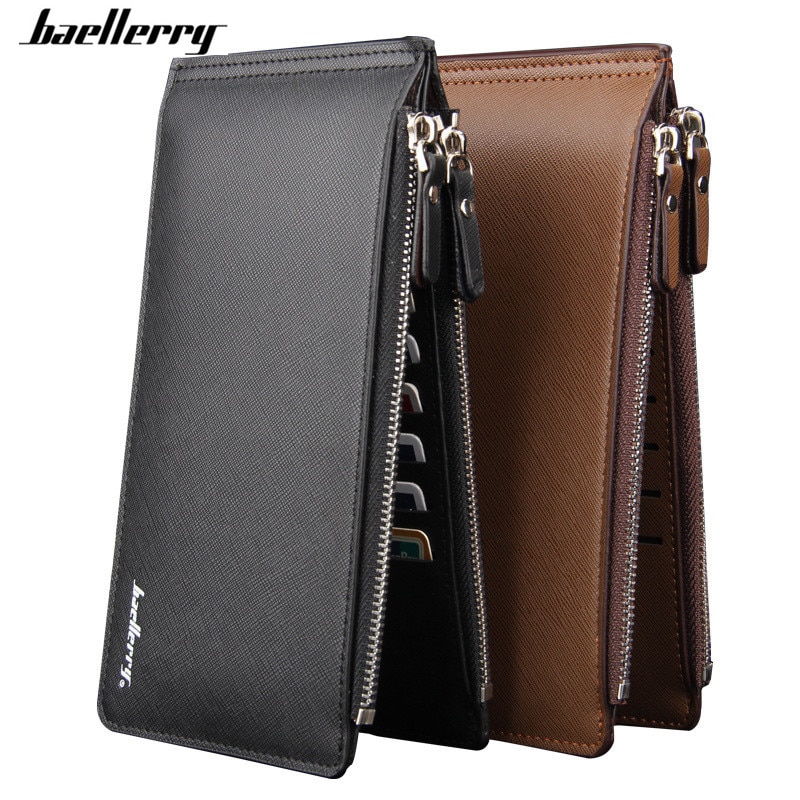 Baellerry décontracté Long Hommes Portefeuilles En Cuir Sac À Main support photo carte Mâle Embrayage À Glissière Grande Capacité Portefeuille Carteiras