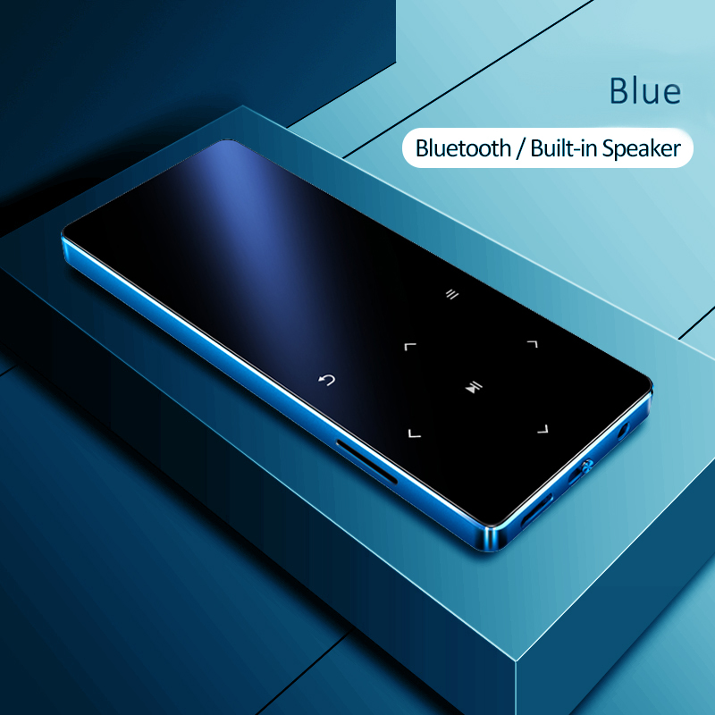 REDANT MP4 Player with Bluetooth Built-in Speaker Touch Key FM Radio Video Play E-book, HIFI Metal MP 4 Music Player 8G 16G 32GB: Blue / 8GB With Bluetooth