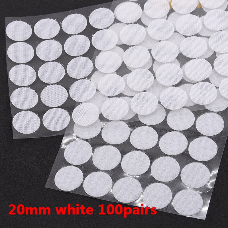 108 par velcro adhesivo cierre autoadhesivo cinta ganchos y bucles magia cinta pegatinas Dots Velcros de Nylon casa Klitterband pegamento: 20mm white100 pairs