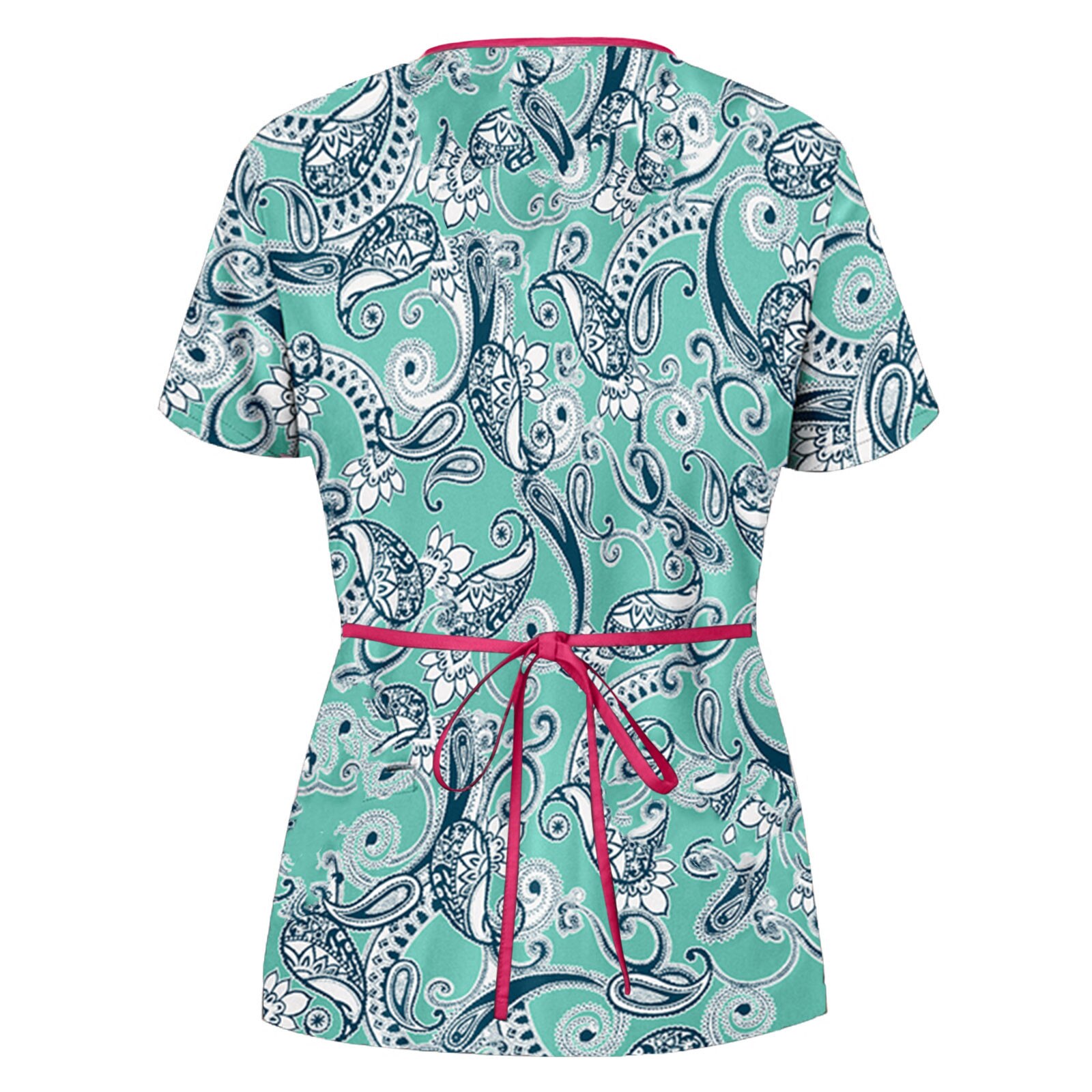 Women nurse uniform Short Sleeve Neck Tops Working Uniform Blouse Beautician uniform Clinical uniforms woman