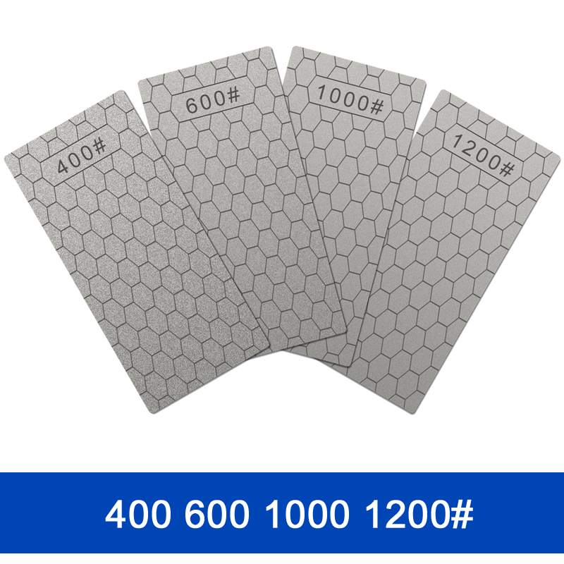 Diamond Sharpening Stone Knife Sharpener 400 600 1000 1200# fixed knife sharpener Diamond Sharpening Fine grinding in Polishing: 4 Diamond Set