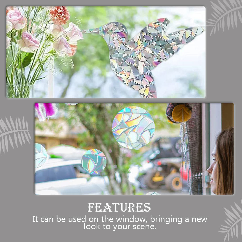 2 Sets Hummingbird Anti-collision Window Cling Adhesive Bird Deterrent Stickers