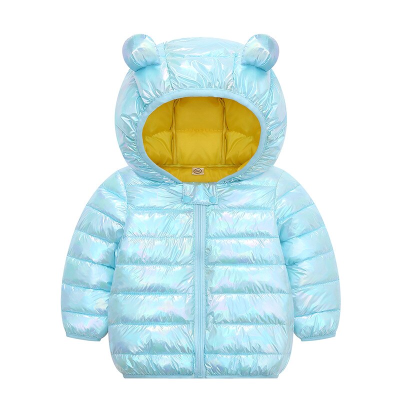 Hylkidhuose baby meisjes jongens jassen winter kinderen gewatteerde jas cartoon outdoor warm winddicht baby kinderen sneeuw bovenkleding: Hemelsblauw / 4t